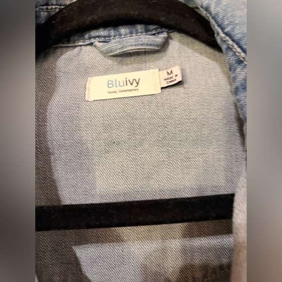 Blu Ivy Light Blue Distressed Denim Jacket - Picture 3 of 4